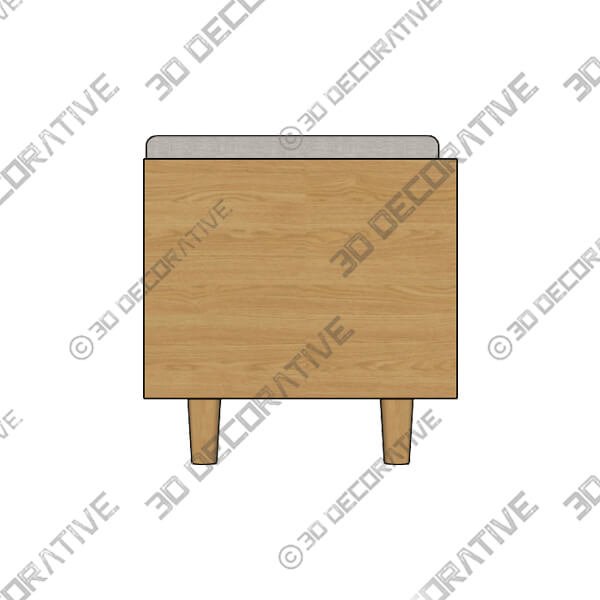 Nederin Rain Cloud Gray Oak Bench - 3D Decorative