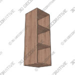 3 Divide Wooden Bookcase - 3D Decorative