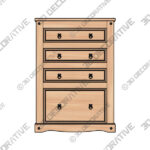 Corona Pine Low Bookcase-3DDEcorative