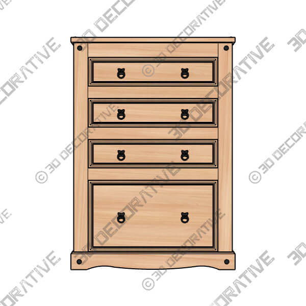 Corona Pine Low Bookcase-3DDEcorative