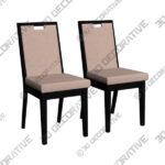 Octavia Sand Fabric Dining Chairs Set of 2 - 3D Decorative