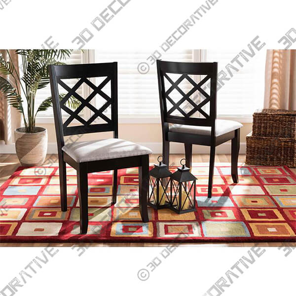 Baxton Studio Verner Dark Brown Wood Dining Chairs Set of 2-3DDecorative