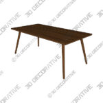 Seno Walnut Dining Table For 6-3DDecorative