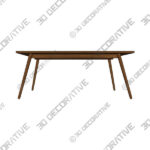 Seno Walnut Dining Table For 6 - 3D Decorative