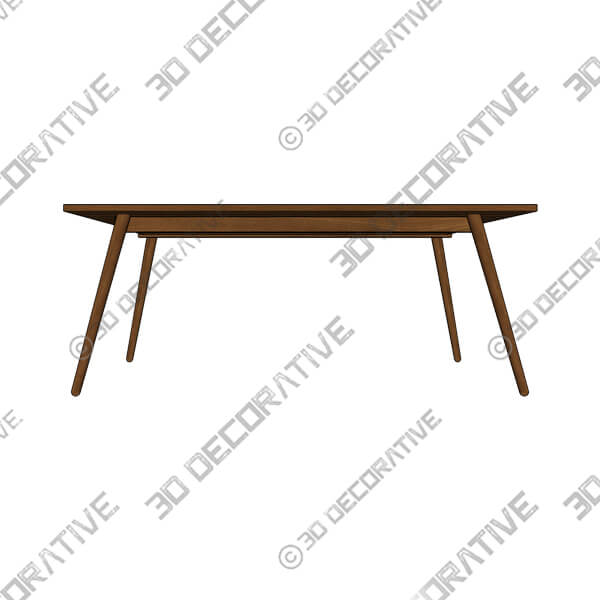 Seno Walnut Dining Table For 6 - 3D Decorative