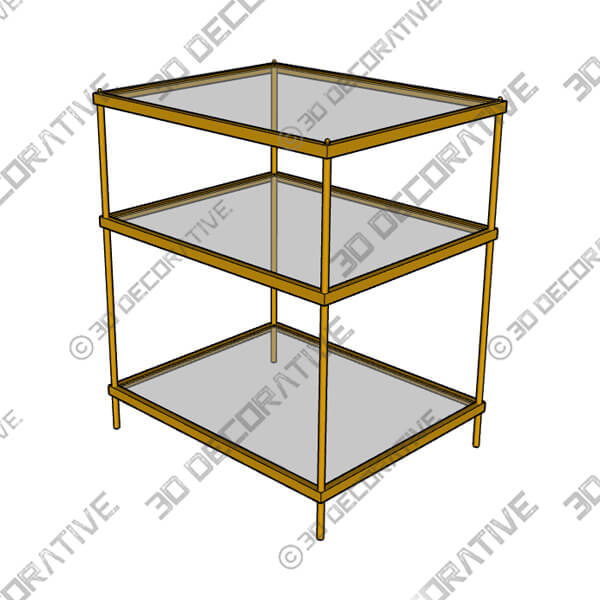 Melrose Metallic Gold Glass Top End Table-3DDecorative