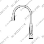 Spotshield Stainless Lenta Pull Down Sprayer Touch Kitchen Sink Faucet - 3D Decorative