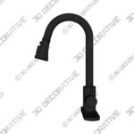 Oil Rubbed Bronze SOKA Pull Out Kitchen Faucet - 3D Decorative