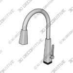 Spotshield Stainless Lenta Pull Down Sprayer Touch Kitchen Sink Faucet - 3D Decorative