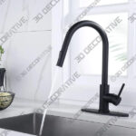 Matte Black SOKA Pull Down Kitchen Faucet-3DDecorative