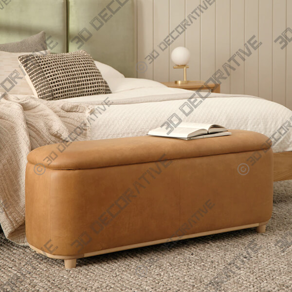 Maribo Rawhide Tan 48 Storage Ottoman-3DDecorative