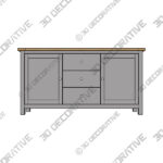 Olney Wide Sideboard - 3D Decorative