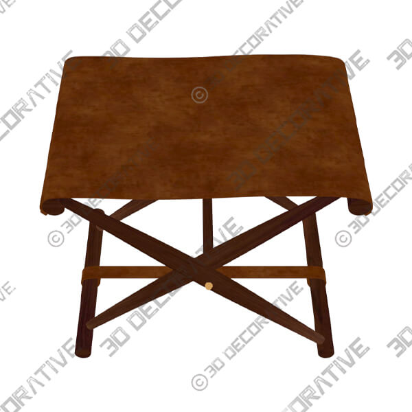 Butler Sutton Medium Brown Leather Folding Stool - 3D Decorative