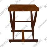 Butler Sutton Medium Brown Leather Folding Stool - 3D Decorative