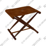 Butler Sutton Medium Brown Leather Folding Stool - 3D Decorative