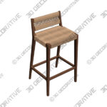 TRAVIS STOOL WITH LOW BACK & CUSTOM SHALLOW DEPTH - 3D Decorative