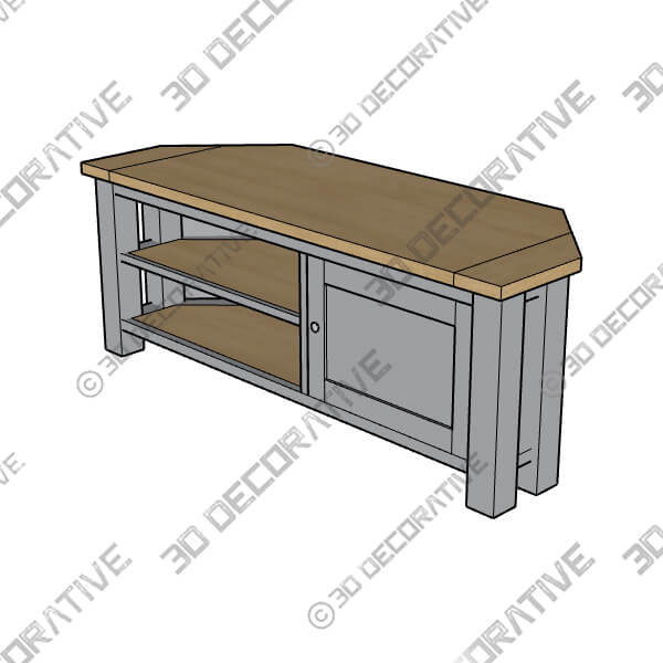 Olney Corner TV Unit for TVs up to 55 - 3D Decorative