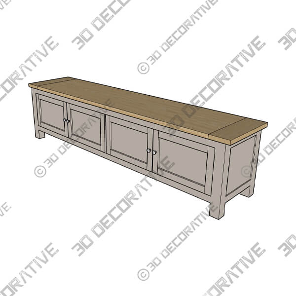 Olney Stone Extra Wide TV Unit for TVs up to 80 - 3D Decorative