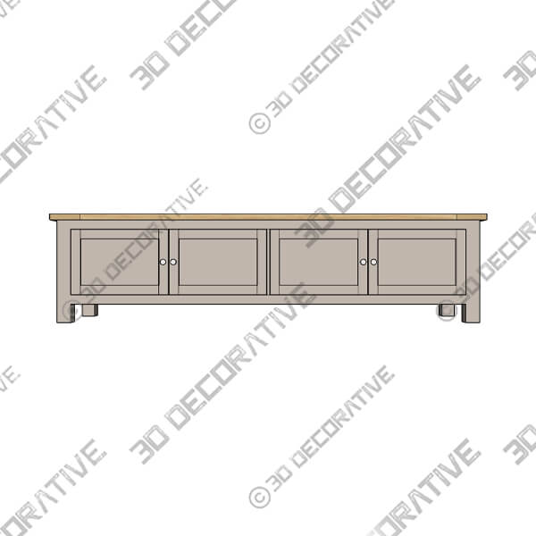 Olney Stone Extra Wide TV Unit for TVs up to 80 - 3D Decorative