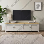 Olney Stone Extra Wide TV Unit for TVs up to 80 - 3D Decorative