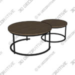 Fulton Coffee Nest of Tables, Pine Effect-3DDecorative