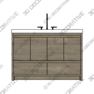 Barakah 48.5'' Single Bathroom Vanity with Cultured Marble Top-3DDecorative