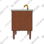 Ollie 36 Wide Teak Wood 1-Drawer Single Vanity - 3D Decorative