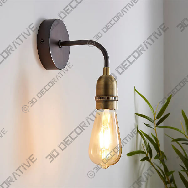 Marsden Antique Brass Industrial Wall Light-3DDecorative