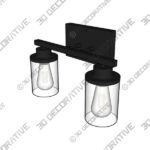 2-Light Dimmable Matte Black Bathroom Vanity Lighting & Light Fixtures - 3D Decorative