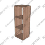 Book Case (2) 3 Divide Wooden Bookcase - 3D Decorative