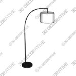 360 Lighting Cora 72 High Black Finish Modern Arc Floor Lamp - 3D Decorative