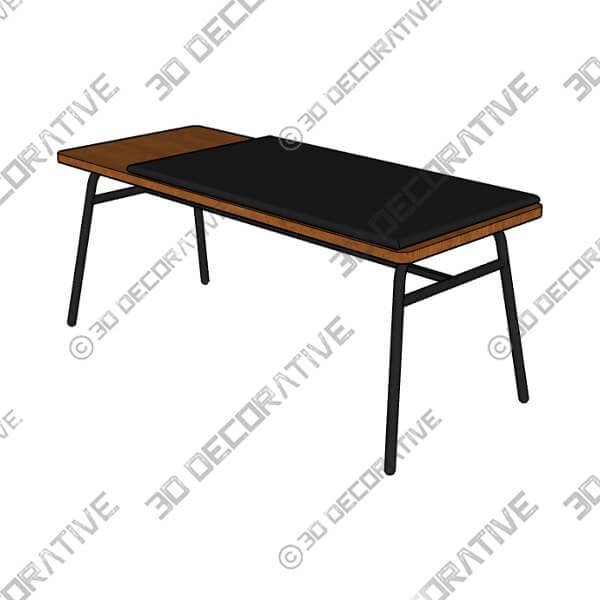 Adesso Carter 39 Wide Metal Leg and Walnut Wood Modern Bench - 3D Decorative
