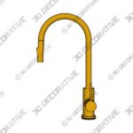 AlenArtWater Pull Down Kitchen Faucet - 3D Decorative