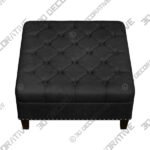 Alice Charcoal Tufted Fabric Square Cocktail Ottoman - 3D Decorative