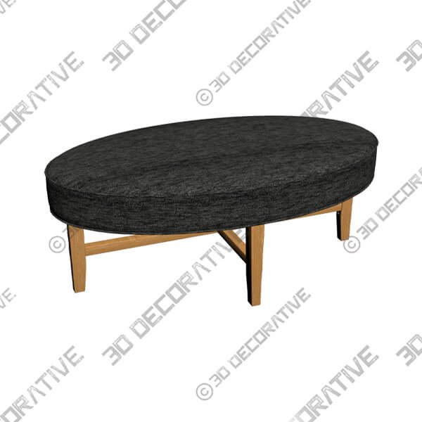 Alina Dark Gray Fabric Oval Cocktail Ottoman - 3D Decorative