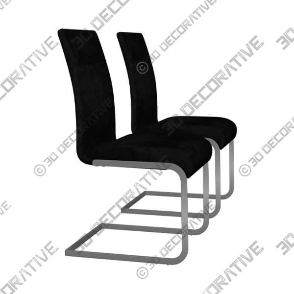 Amanda Set of 2 Black Side Chairs - 3D Decorative