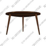 Coffee Table (3) Amoeba Wild Walnut 42.5 Wide Coffee Table - 3D Decorative