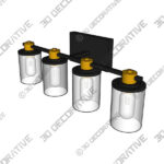 Vanity Light (2) Anjum 4 – Light Dimmable Vanity Light - 3D Decorative