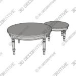 Ariella Coffee Nest of Tables, Warm Stone - 3D Decorative