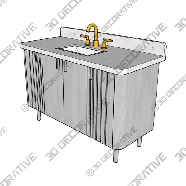 Avanity BLAKELY-VS49-GO Blakely 49 Inch Single Vanity Combo In Gray Oak - 3D Decorative