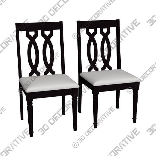 Baxton Studio Cherese Gray Fabric Dining Chairs Set of 2 - 3D Decorative