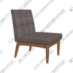 Baxton Studio Sanford Gray Fabric Tufted Dining Chair - 3D Decorative