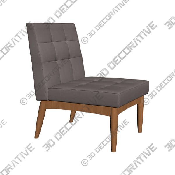 Baxton Studio Sanford Gray Fabric Tufted Dining Chair - 3D Decorative