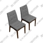 Baxton Studio Tara Tufted Light Gray Dining Chairs Set of 2 - 3D Decorative