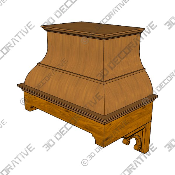 Birmingham BDP1 with corbels & plinths Series RANGE HOOD - 3D Decorative