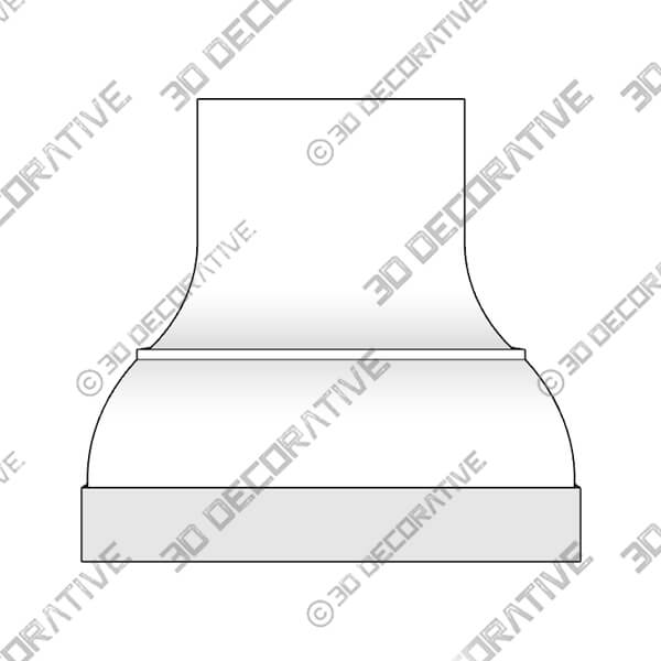 Birmingham With Stainless Base Range hood - 3D Decorative