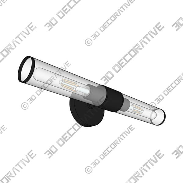 Black Almetta 2 - Light Bathroom Dimmable Vanity Light Bath Bar Fixtures - 3D Decorative