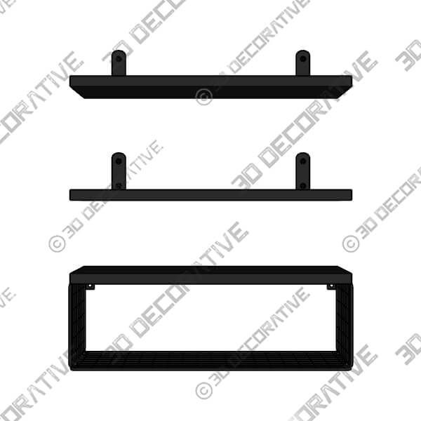 Black Cantura 3 Piece Accent Shelf - 3D Decorative