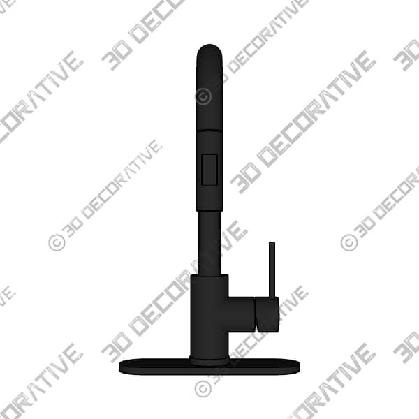 Black Tohlar Pull Down Kitchen Faucet - 3D Decorative