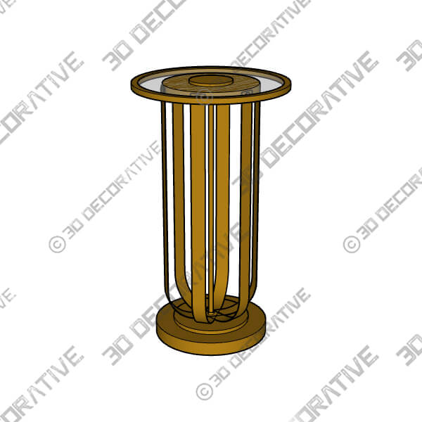 Blaine 14 Wide Gold Metal and Glass Accent Table-3DDecorative Blaine 14 Wide Gold Metal and Glass Accent Table - 3D Decorative